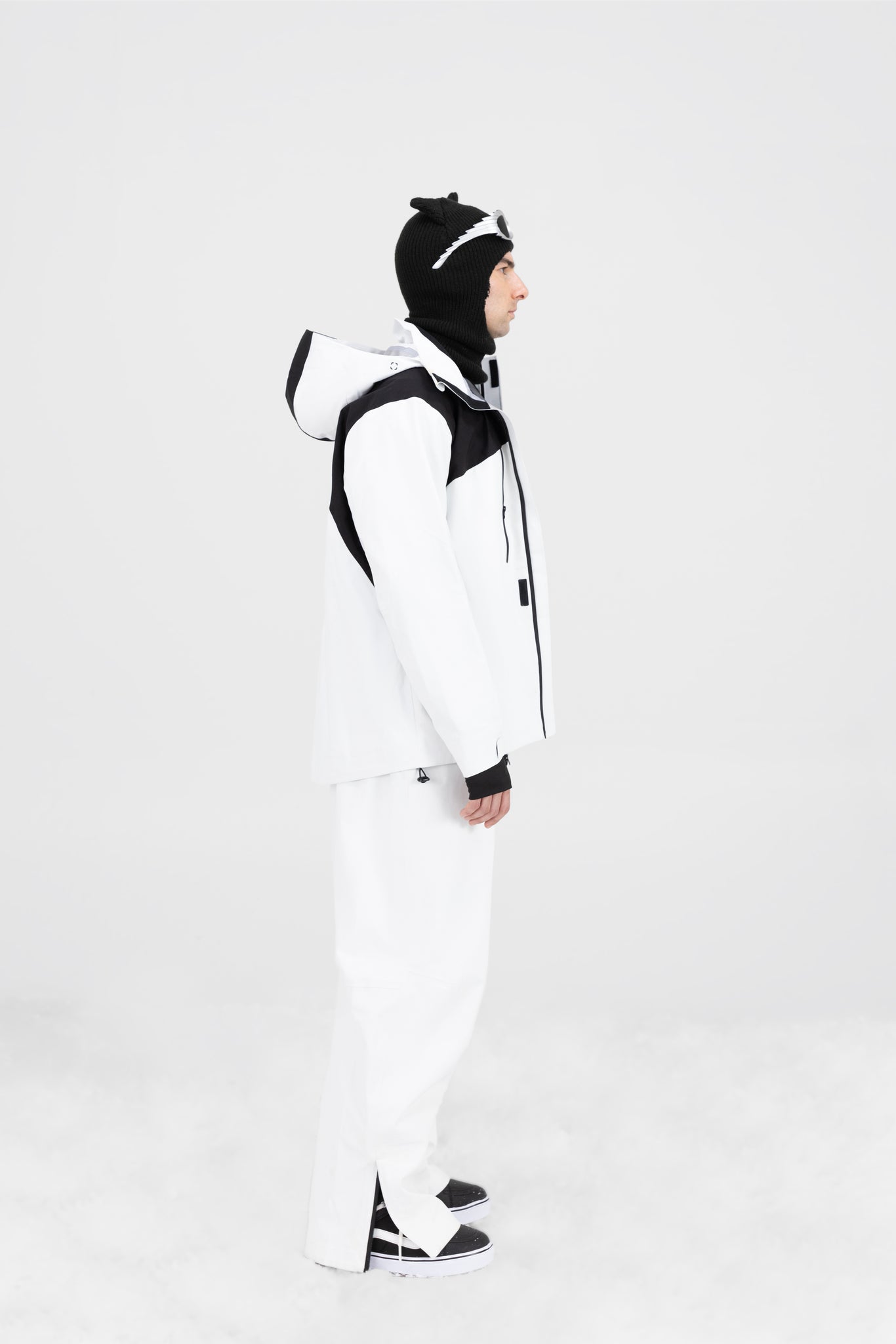 Men's Hextak Vanguard White And Black Snow Jacket