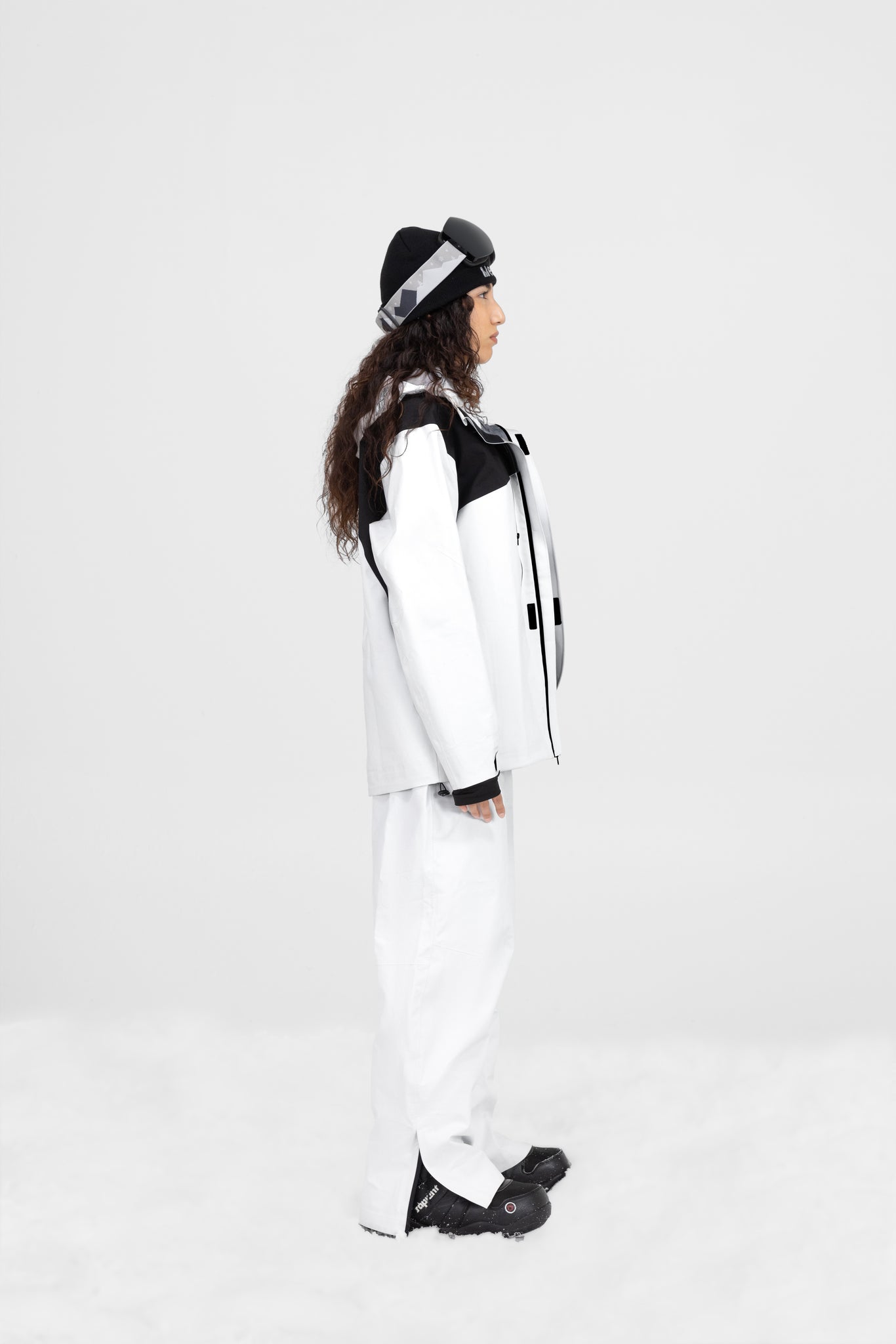 Women's Hextak Vanguard White And Black Snow Jacket